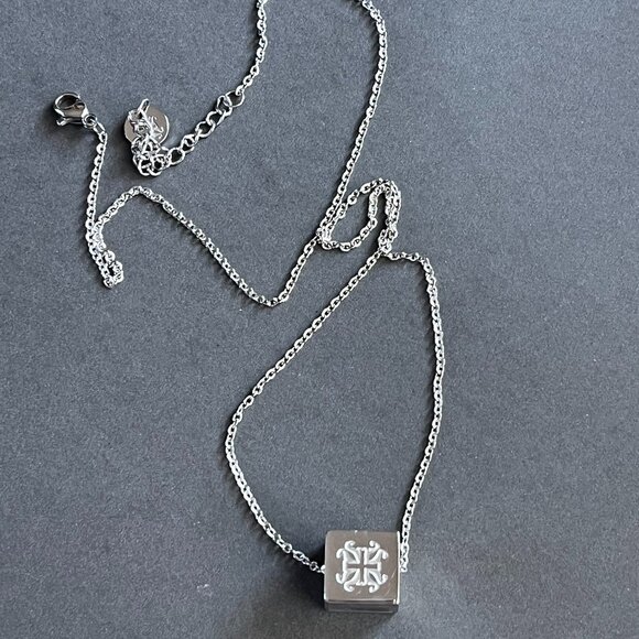 Rustic Cuff Cube Logo and Oklahoma Silver Necklace - Picture 1 of 2